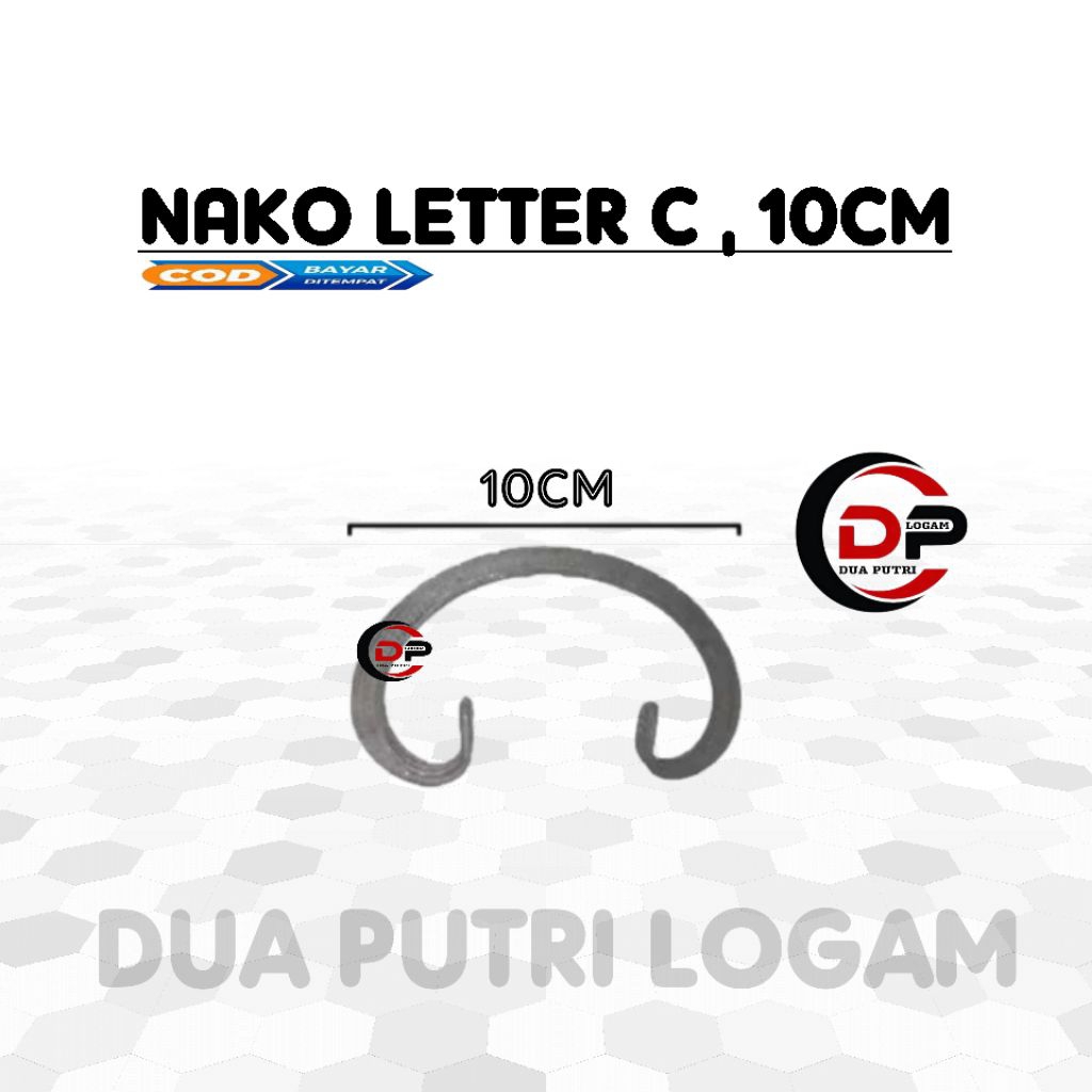 ORNAMEN BESI NAKO LETTER C 10CM