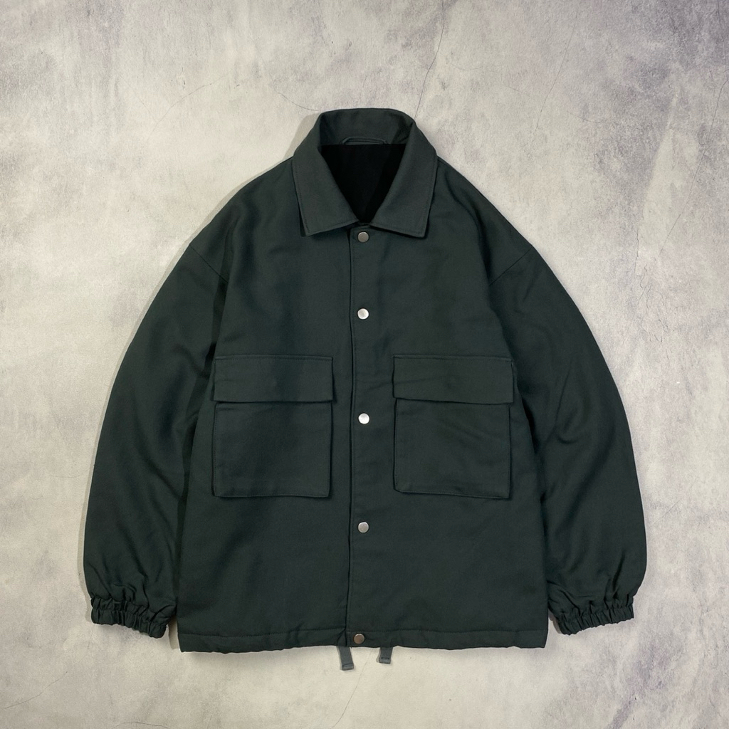 GU by Uniqlo Amazon Green Essentials Big Pocket Jacket Casual Harrington Work Jacket