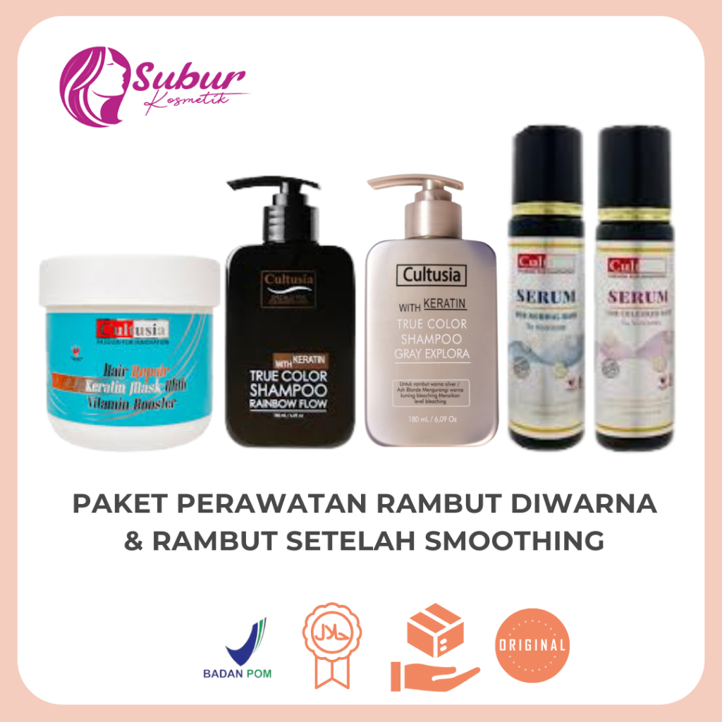 Cultusia Paket Keratin Perawatan Rambut Diwarna & Perawatan Rambut Smoothing