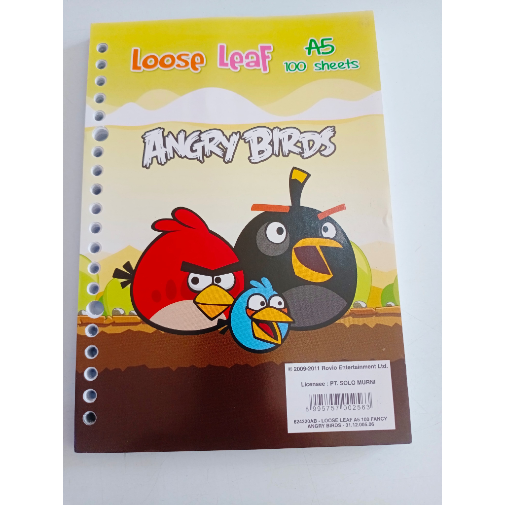 

(1 Pak Isi 100 Lembar) Loose Leaf Kiky A5 100 Lembar Fancy Angry Birds