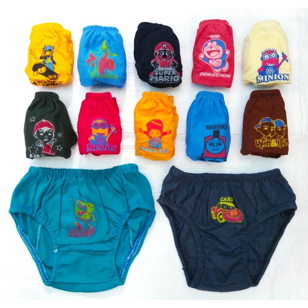 celana dalam pria ANAK SABLON bahan katun jumbo grosir termurah konveksi langsung isi 20pcs