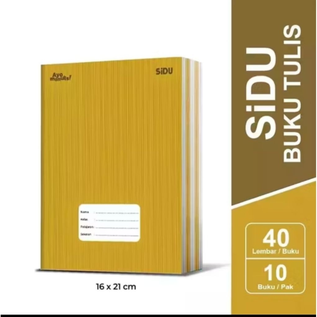 

1pak Buku Tulis SIDU 40 Lembar /10pcs Buku Tulis SIDU Sampul Coklat