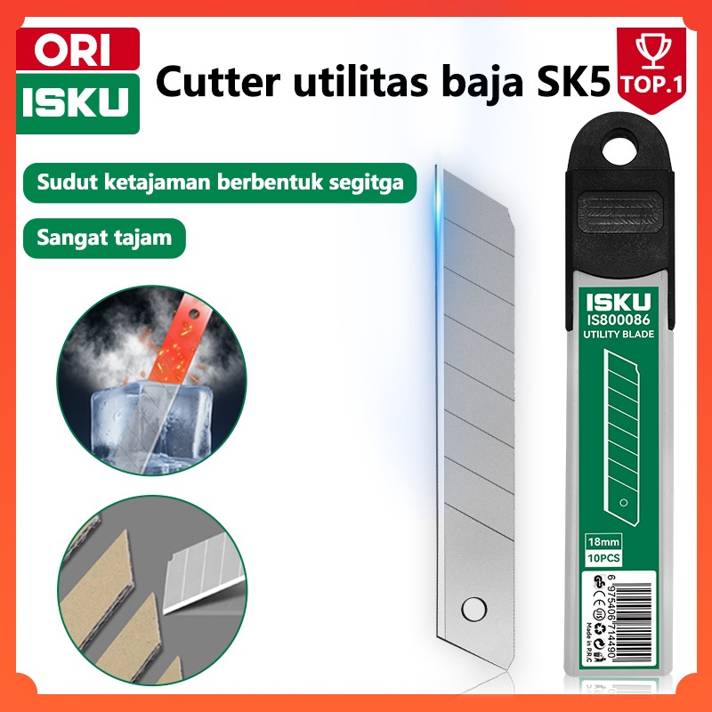 

ISKU Cutter Blade Isi Ulang Cutter SK5 10 pcs perkakas Tajam Dan Anti Karat Isi Ulang Pisau Cutter Ukuran Besar profesional perkakas Pisau utilitas