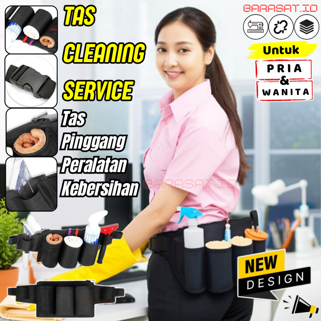 tas pinggang perkakas pria wanita cleaning service tools membawa alat kebersihan