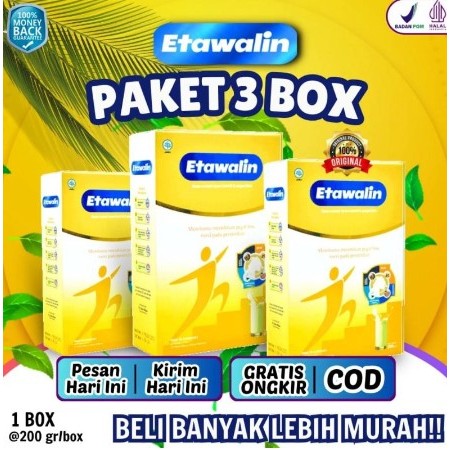 

PAKET 3 BOX | Etawalin | Susu Kambing Etawa Herbal Alami Yang Mampu Mengatasi Asam Urat