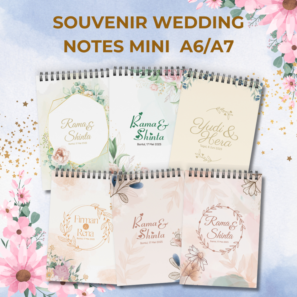 

Souvenir Notebook Pernikahan/Souvenir Pernikahan Kekinian/Notebook Wedding A6 A7