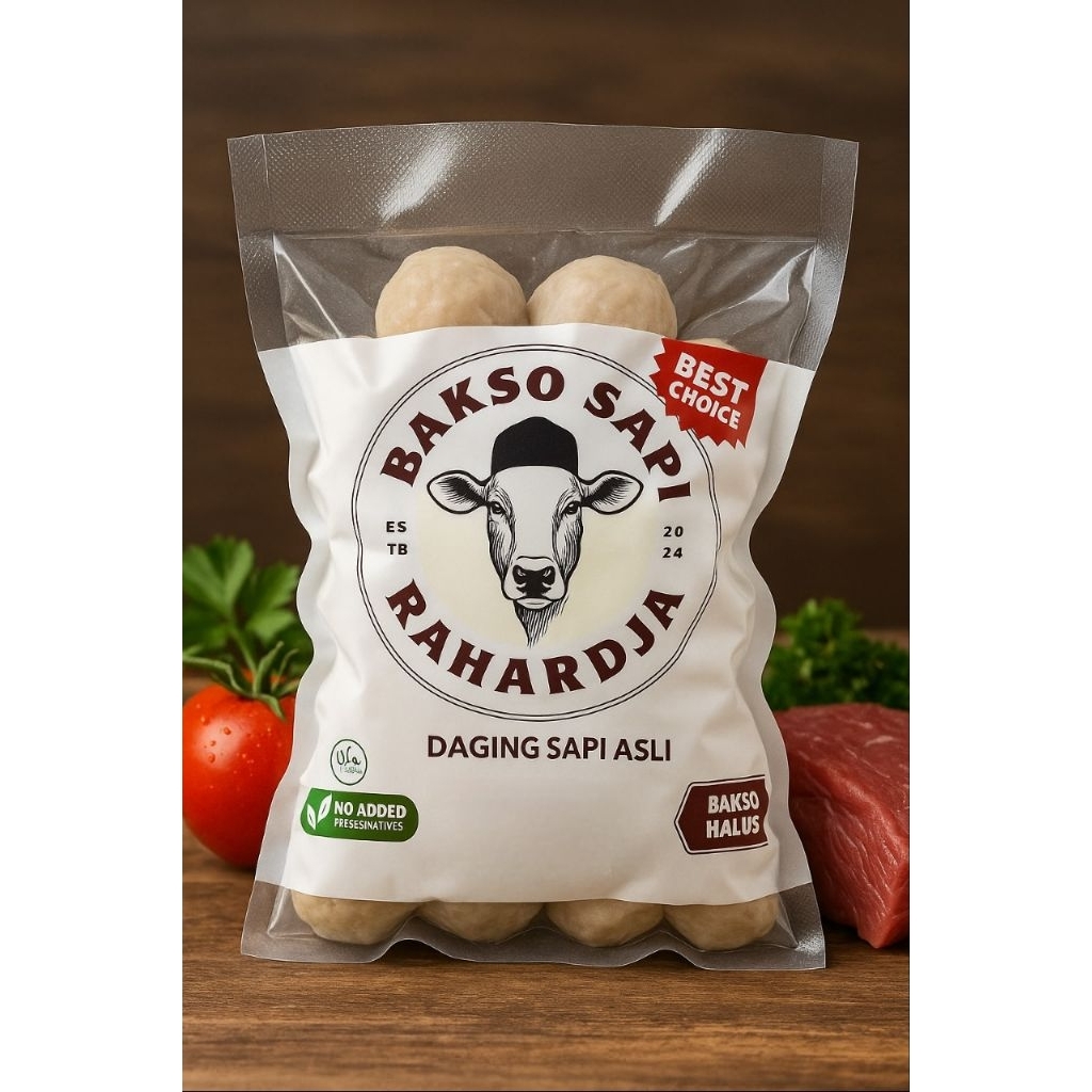 

Bakso Kemasan Bakso Sapi Rahardja Isi Halus 15 pcs