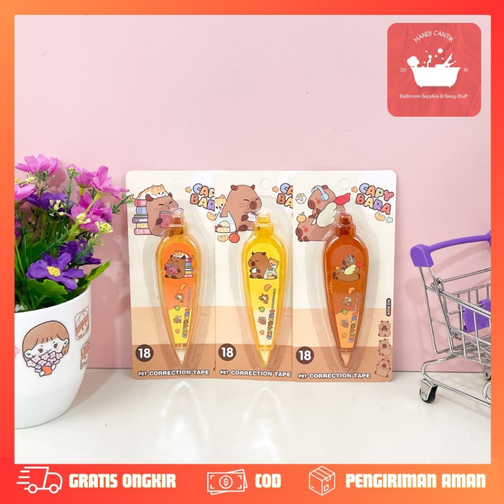 

CORRECTION TAPE CETEK PANJANG CAPYBARA NO.9609 CT-1969 TipX Tip ex Tipex Kapibara Capybara Cappybara / Penghapus pulpen tulisan kado unik hampers anak