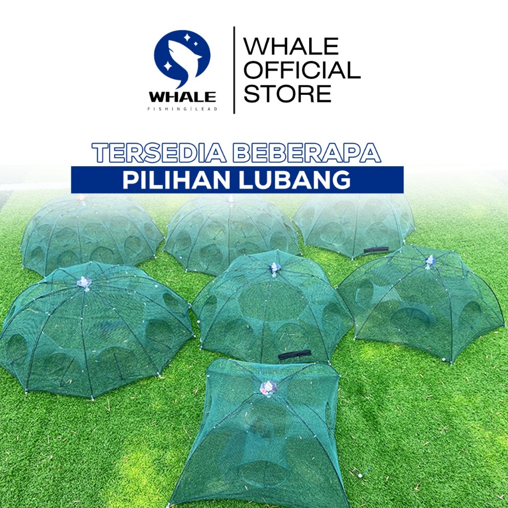Saelaris_ Whale Perangkap Ikan Bubu Payung Multi Hole (8 Lubang) Jala Pancing Semua Biota Kecil