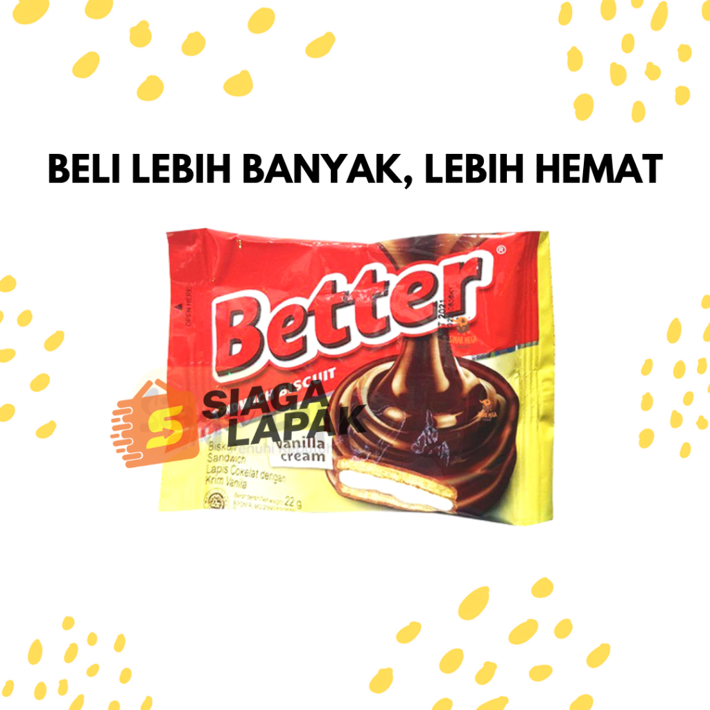 

Better Sandwich ECERAN 1 PCS Biskuit Coklat Vanilla Cream [BELI BANYAK LEBIH HEMAT]