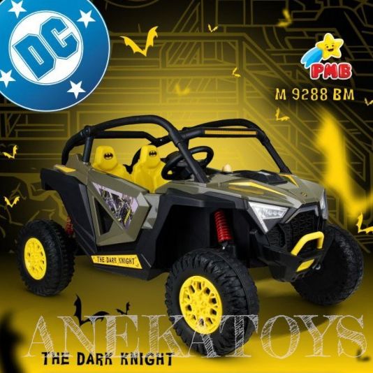 PMB Mobil Aki Anak M9288 Batman Series Baterai 12V4.5A dengan RC & Dual Gearbox 12V Musik Klakson Bl