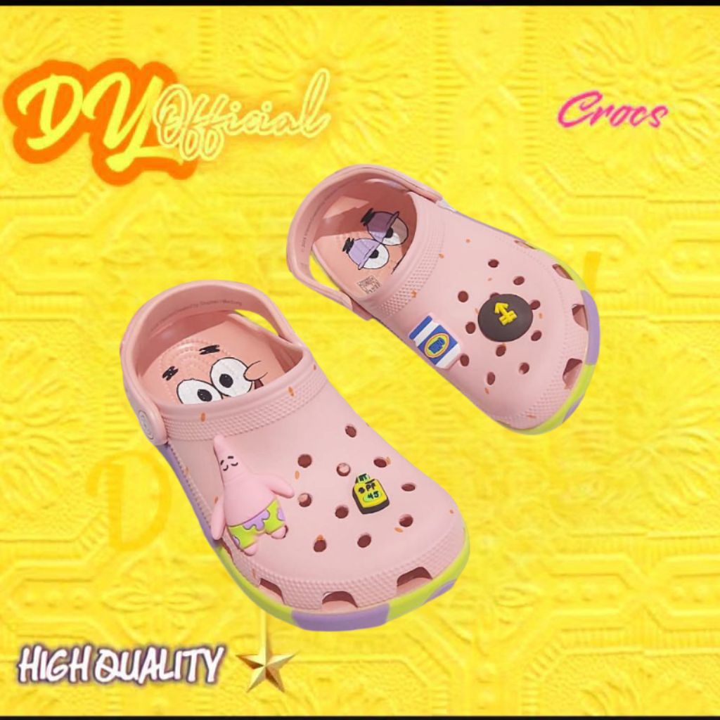 SpongeBob Patrick Kids N Dewasa / Sandal Crocs Patrick / Import Vietnam