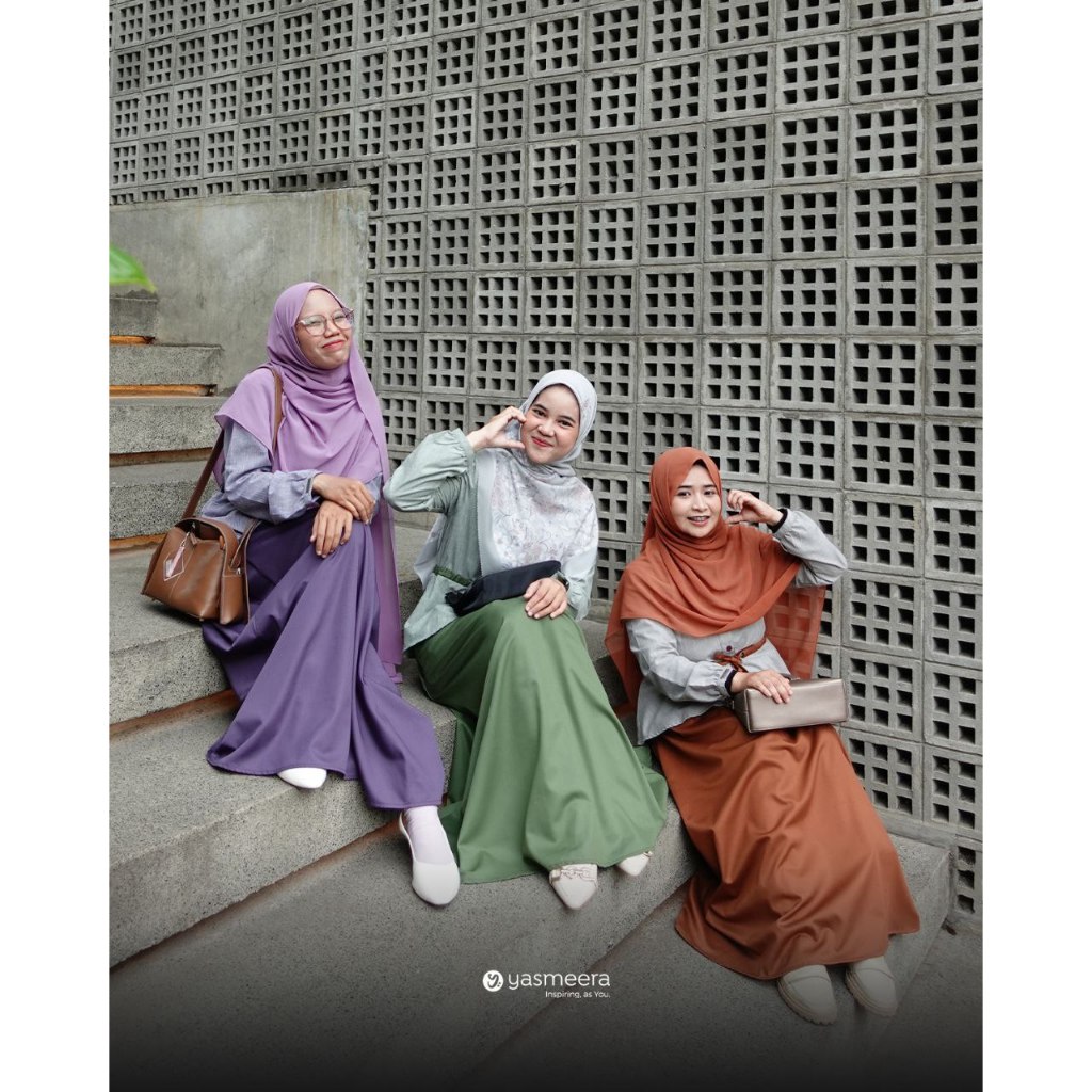 Gamis Remaja Kekinian Korean Style Dress Wanita Dewasa Bahan Katun Toyobo Saida by Yasmeera