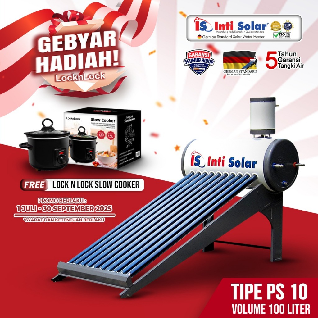 INTI SOLAR PS10 WATER HEATER SOLAR KAPASITAS 100L