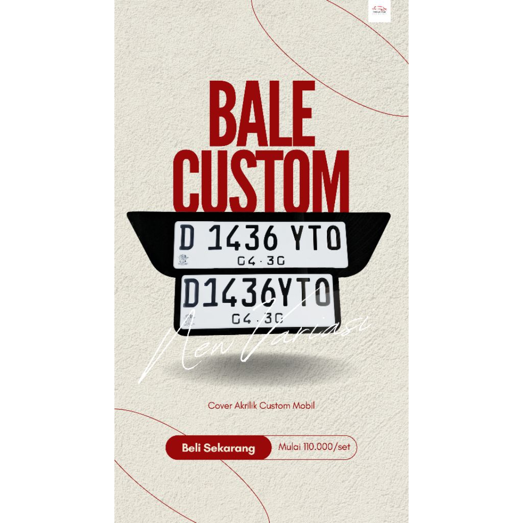 PLAT NOMOR MOBIL COVER, AKRILIK, VARIASI,FONT, STANDAR