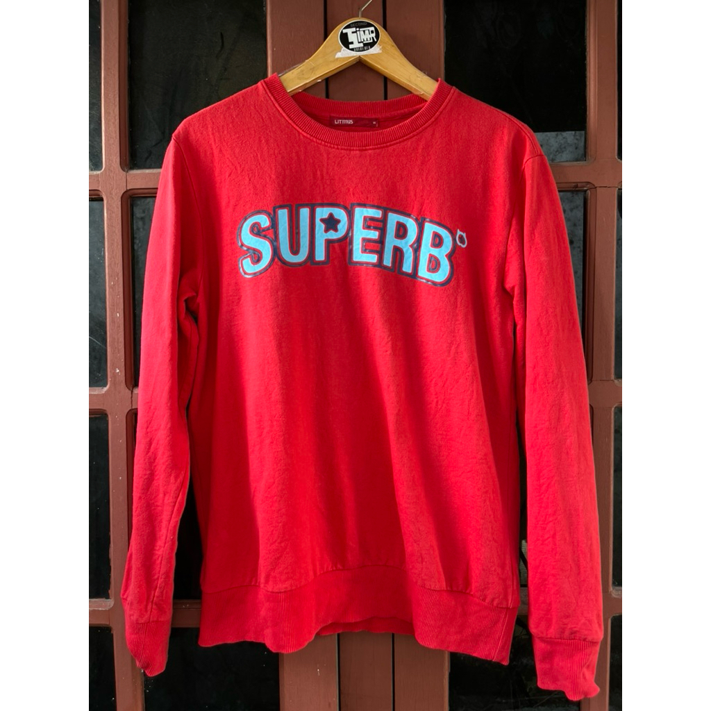 CREWNECK PRIA LITMUS MERAH UK M