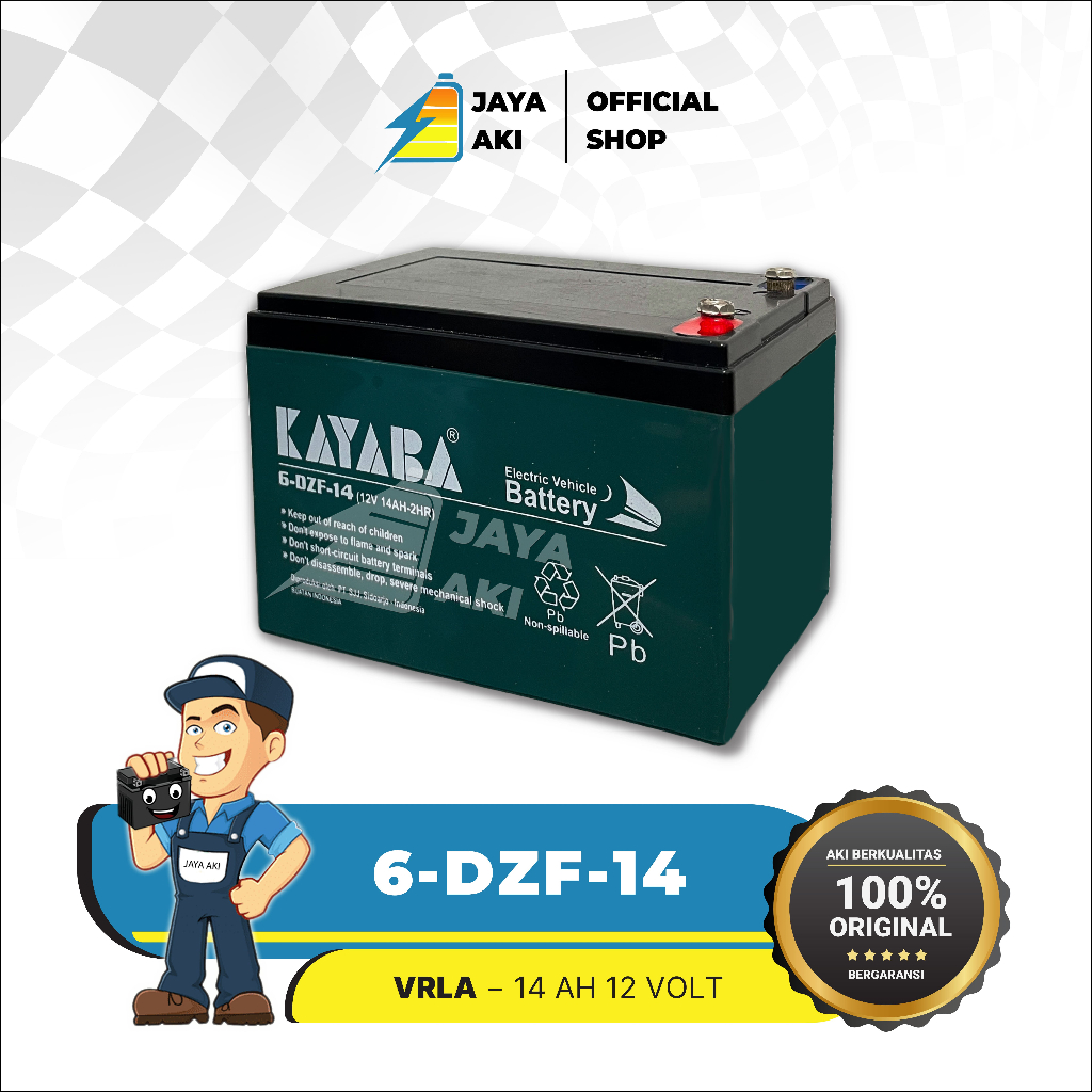 Fast_Buying Kayaba 6-Dzf-14 12V 14Ah Aki Sepeda Listrik