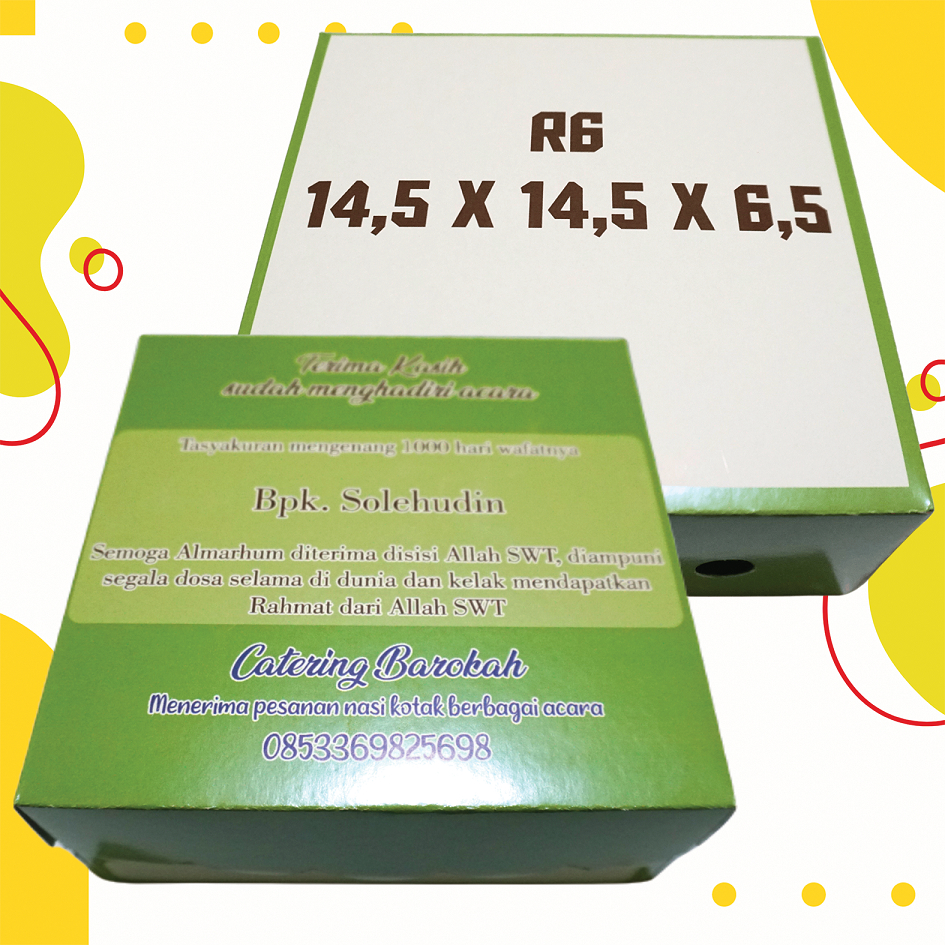 

[50 pcs]Kotak Nasi/Snack Hajatan R6 Rumbai ukuran 14,5 x 14,5 x 6,5 Custom min pesan 50 pcs