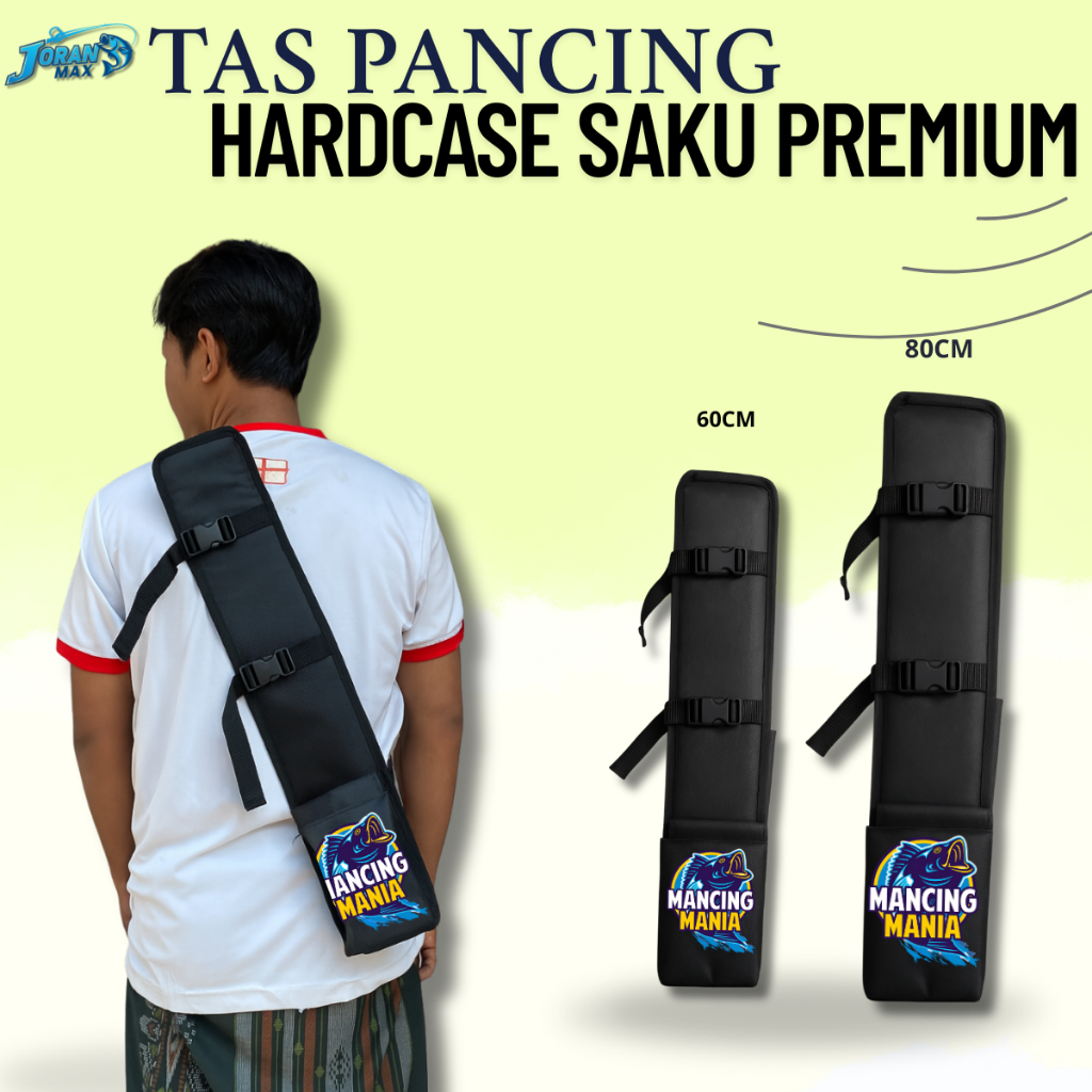 Tas Mancing Waterproof Bahan Tebal – Ransel Gendong 60cm - 80cm untuk Joran & Alat Pancing