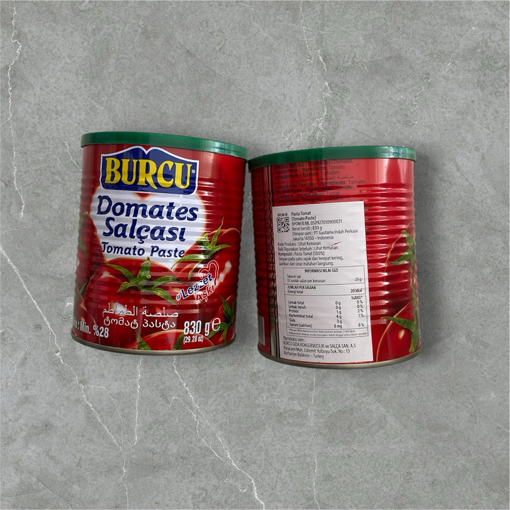 

Pasta Tomat 830gram Tomato Paste Burcu 830g