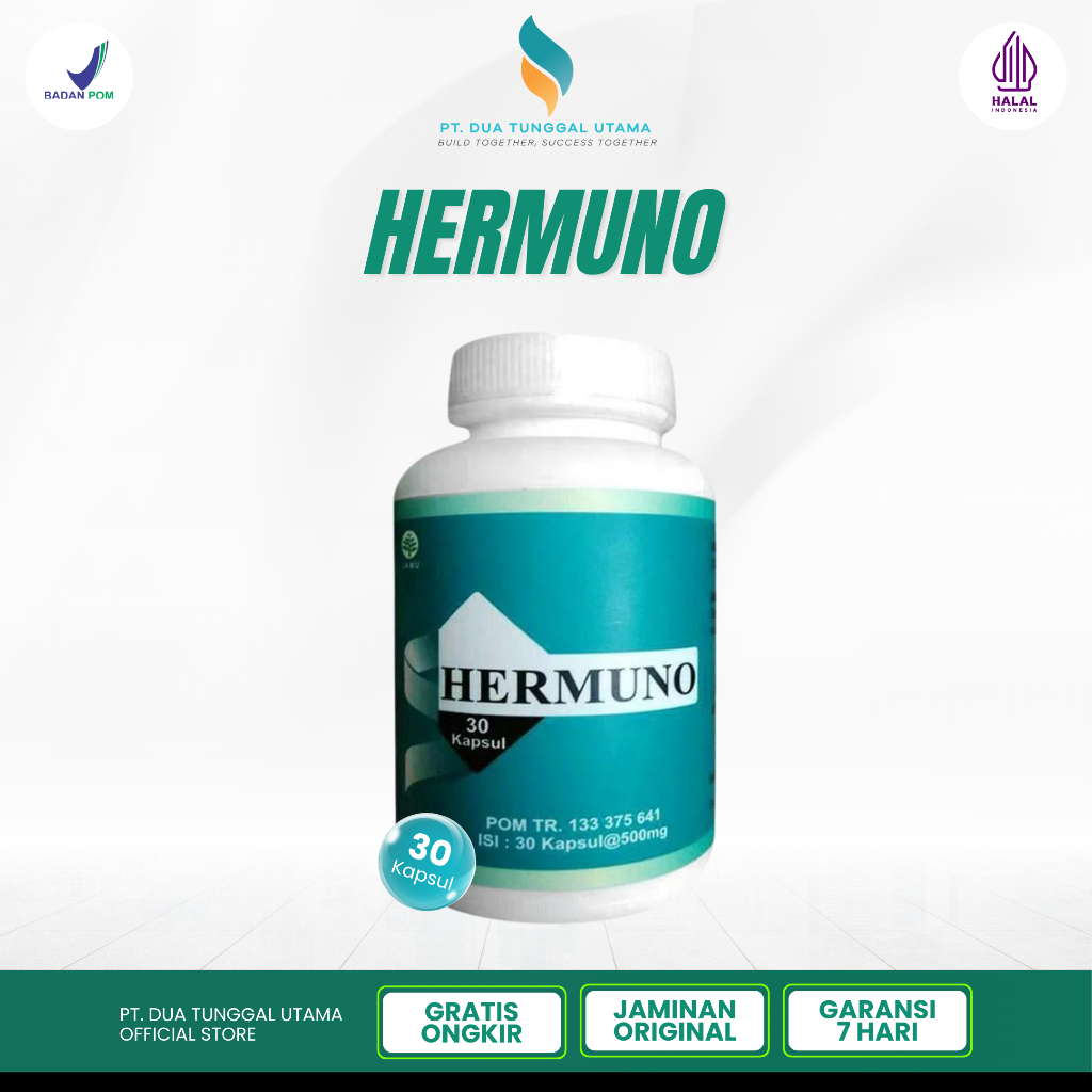 Hermuno 1 Botol 30 Kapsul Detox Obat Cacing Anti Parasit Nafas Bau Badan Insomnia BPOM