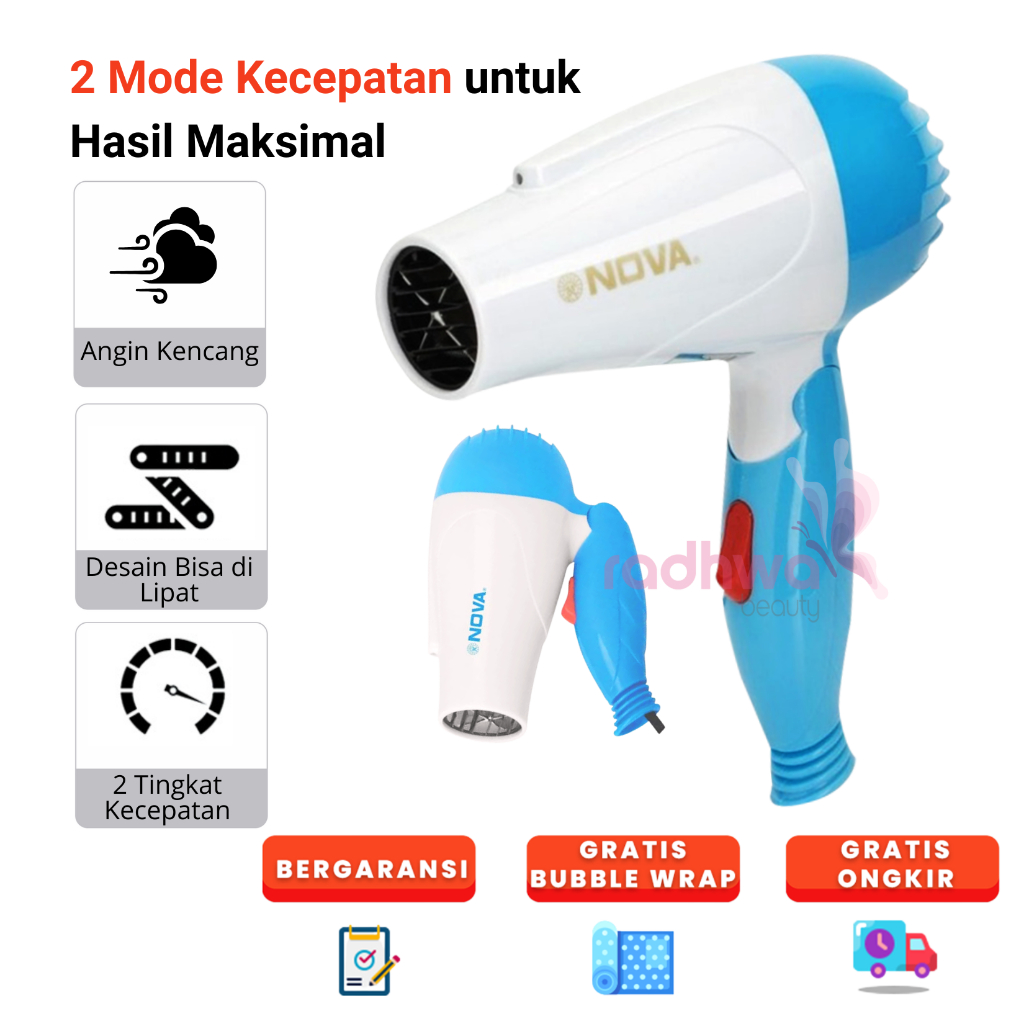 Alat Pengering Rambut Hair Dryer mini Nova - Hedrayer Rambut Mini Portable