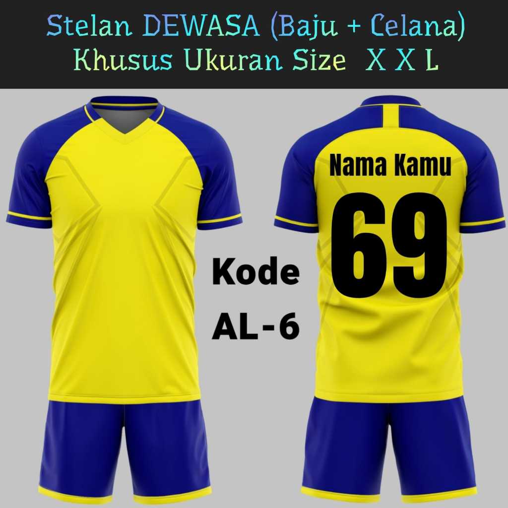 (JKT) COD Baju Bola Khusus XXL | Jersey Futsal Jumbo | Stelan Badminton Big Size Jersey Bola Dewasa