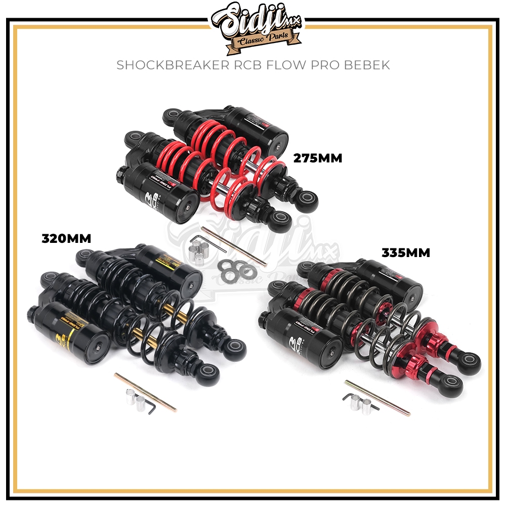Shockbreaker Shock Belakang Bebek Tabung RCB Flow Pro 275mm 320m 335mm Rx King Thunder Vixion Smash 