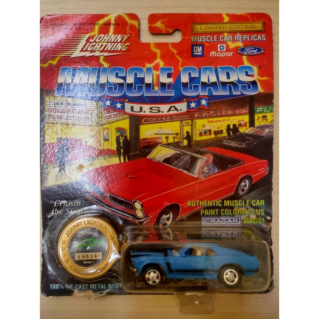 Johnny Lightning Muscle Cars USA 1970 Blue Ford Mustang Boss 302