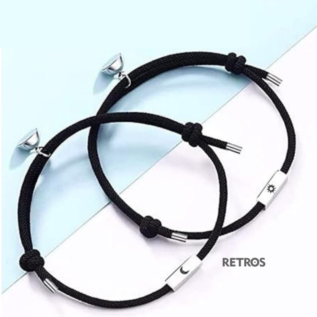 2 Pcs Gelang Couple Magnet Matahari Bulan Aksesoris Romantis Pasangan | RETROS