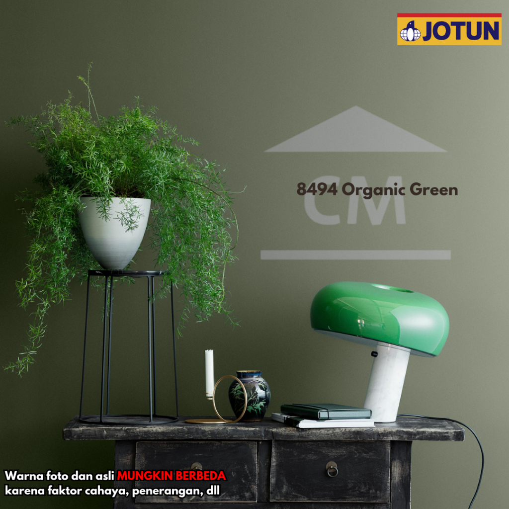 JOTUN 8494 ORGANIC GREEN (WARNA HIJAU TUA JOTUN) Kemasan Galon - CAT TEMBOK EXTERIOR DAN INTERIOR JO