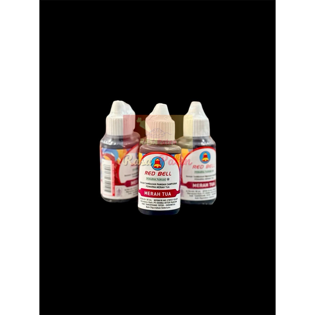 

PEWARNA RED BELL 30 ml MERAH TUA WATER BASED Halal BPOM RI COD Satuan / Lusinan