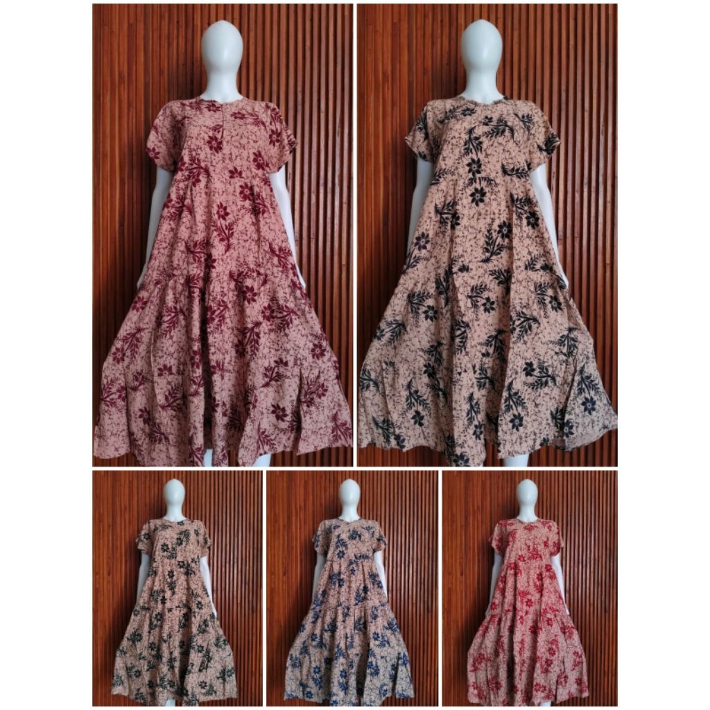 Daster Batik Susun Ret #003 Daster Busui Rampel Kekinian Printing Rayon Premium Adem Tebal