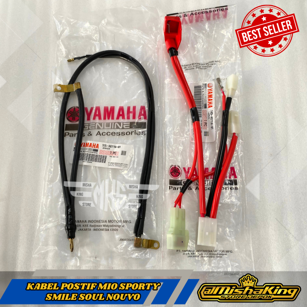 Kabel Aki Accu Plus (+) Rumah Sikring Masa Minus ( - ) Original Yamaha Mio Sporty Smile Soul Fino