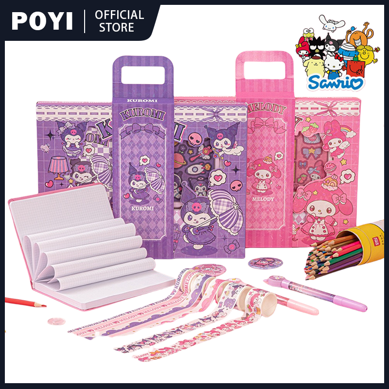 

【COD】SANRIO NOTE BOOK SET ALL IN 1 / KUROMI MAGNETIC DIARY BOOK SET / ALL IN 1 GIFT BOX DIARY SANRIO SET