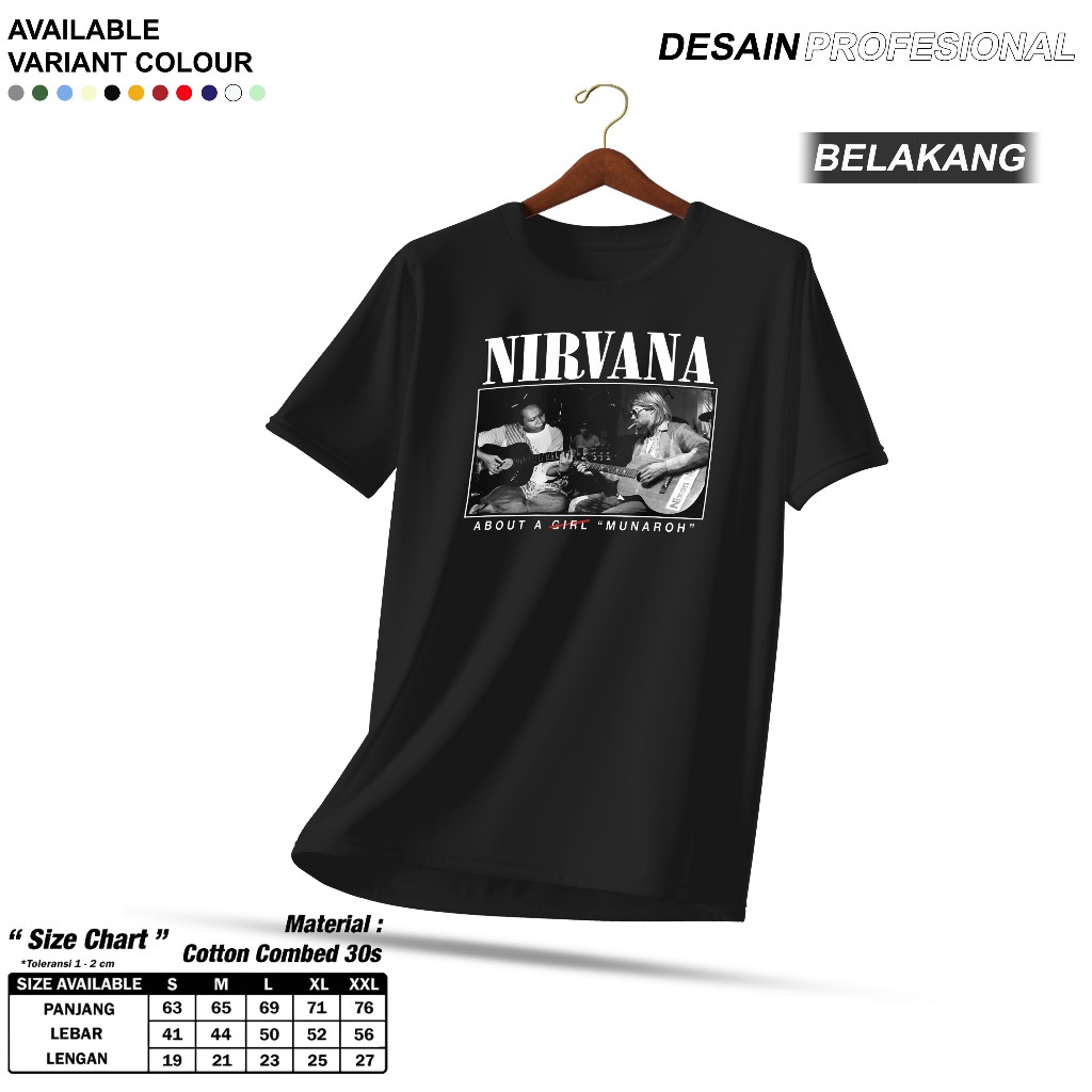 kaos NIRVANA X MANDRA 2 MUNAROH parodi Premium tshirt nirvana kurt cobain