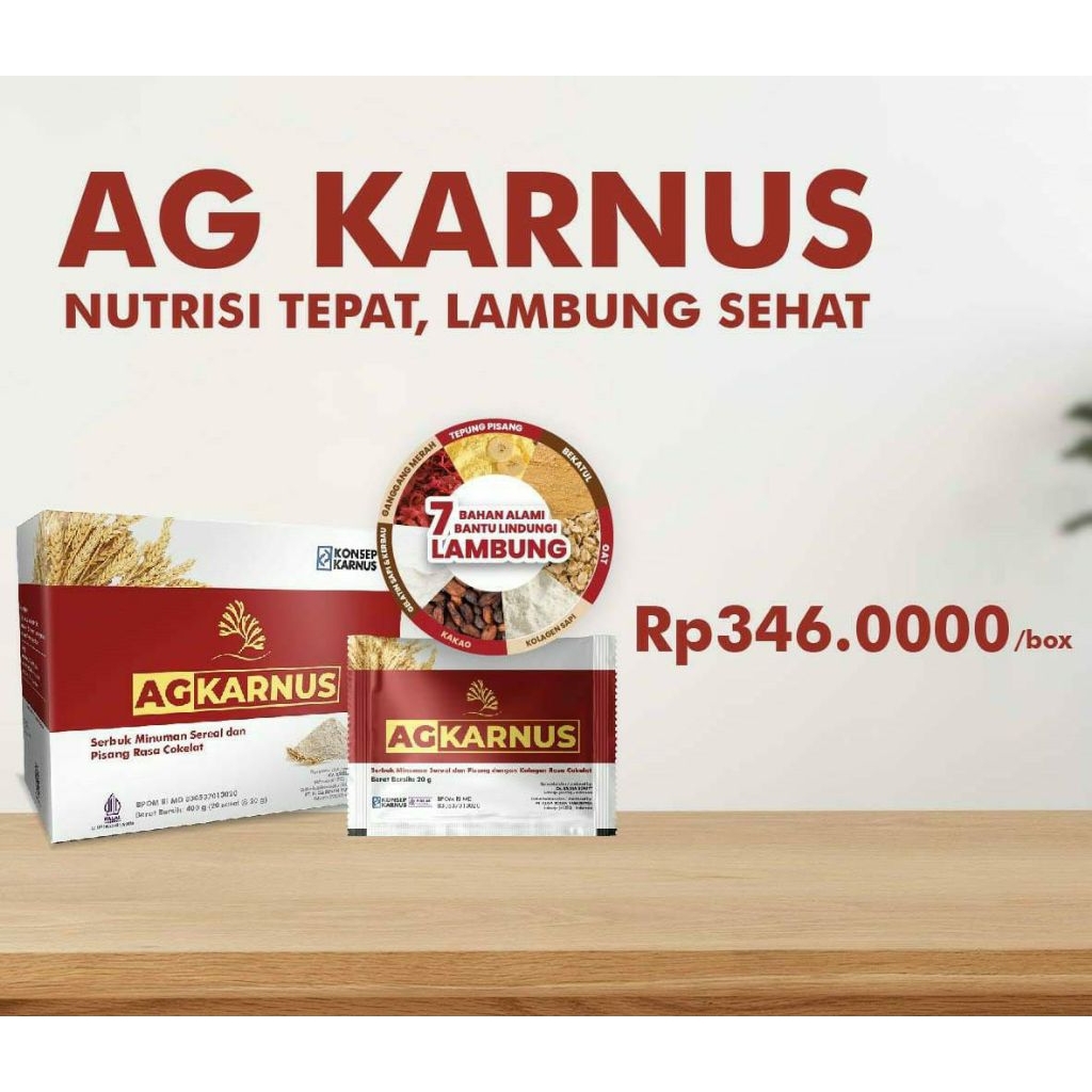 

AGKARNUS - Minuman Serbuk Sereal Pisang Rasa Cokelat | Nutrisi Tepat untuk Lambung Sehat 1 Sachet
