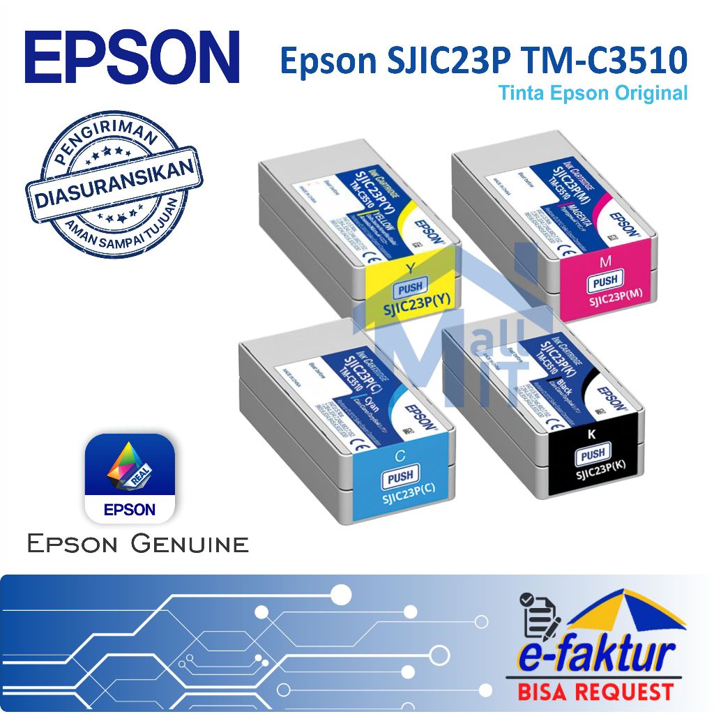 MALLIT EPSON Tinta Catridge Epson SJIC23P SJI-C23P SJIC 23P TM-C3510 C3510 TMC3510 Pigment