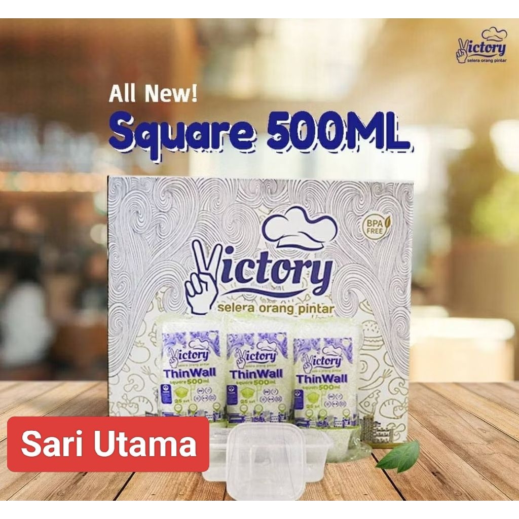 Thinwall Food Container 500 ml Square Kotak / Cup Pudding / Cup Salad / Dessert Box / Plastik Selai