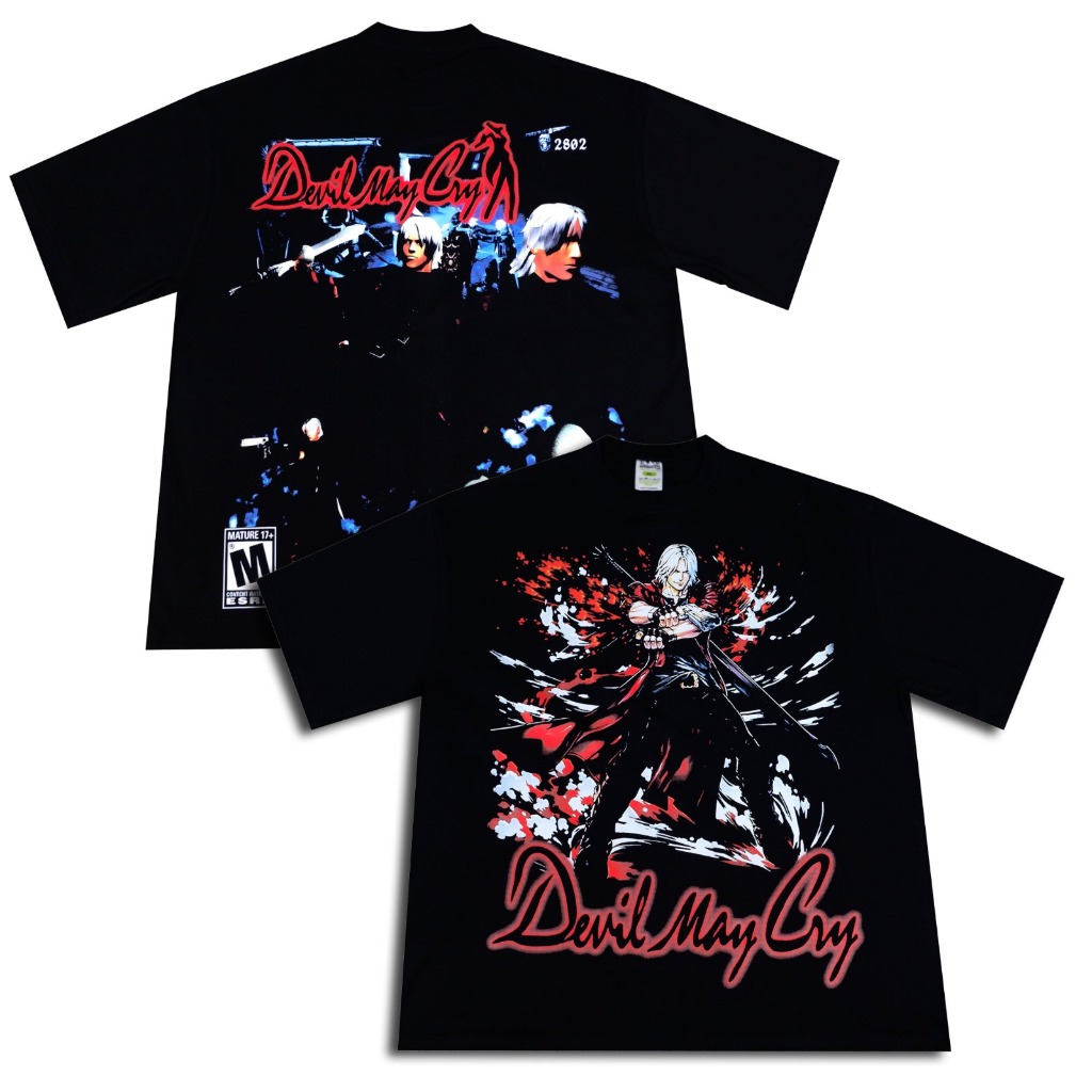 Devil May Cry Movie Game Karakter Kartun Comic T-shirt Bootleg Vintage Oversize