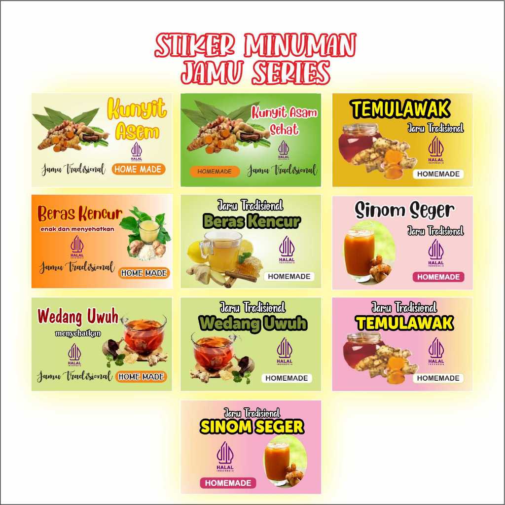

sticker minuman sticker jamu sticker kunyit asam stiker sinom