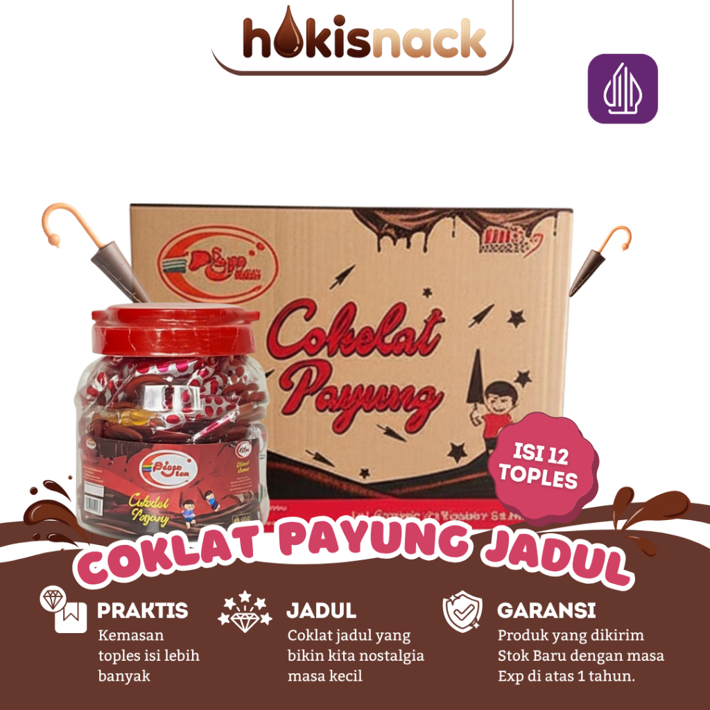 

1 Dus Coklat Payung Jadul Isi 12 Toples | Coklat Unik Nostalgia Halal untuk Warung & Snack Anak