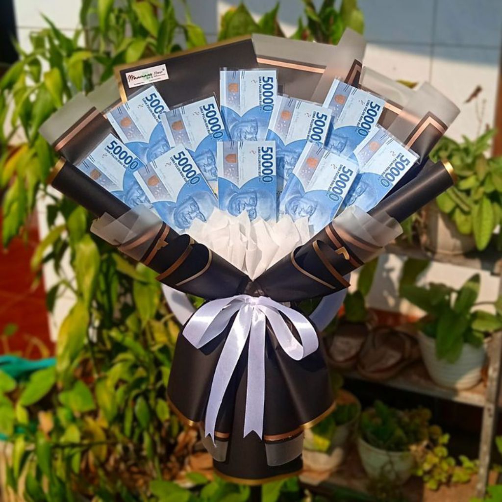 money bouquet pecahan 20.000-50.000 (HARGA SUDAH TERMASUK ISI)