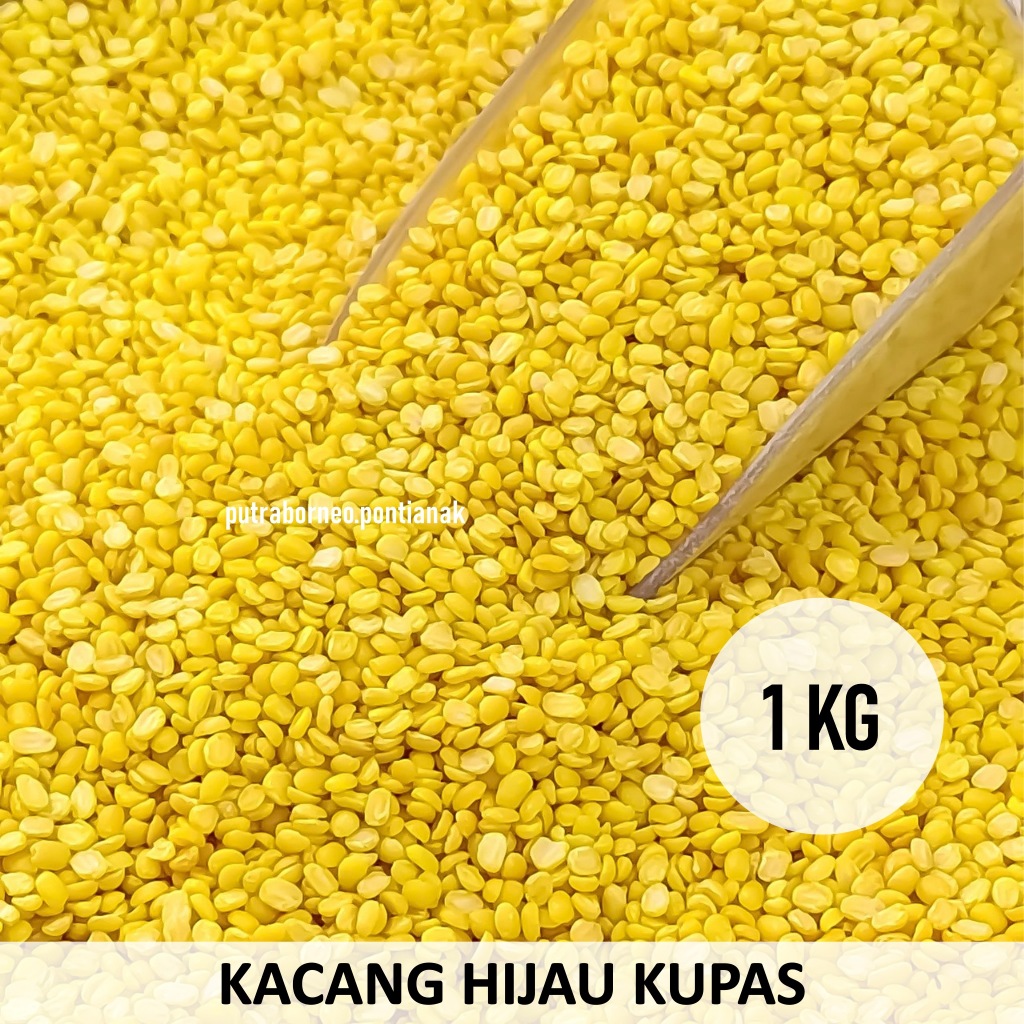

Kacang Hijau Kupas 1 kg / Kacang Ijo Kupas Mentah / Tau Pai Isian Onde Onde