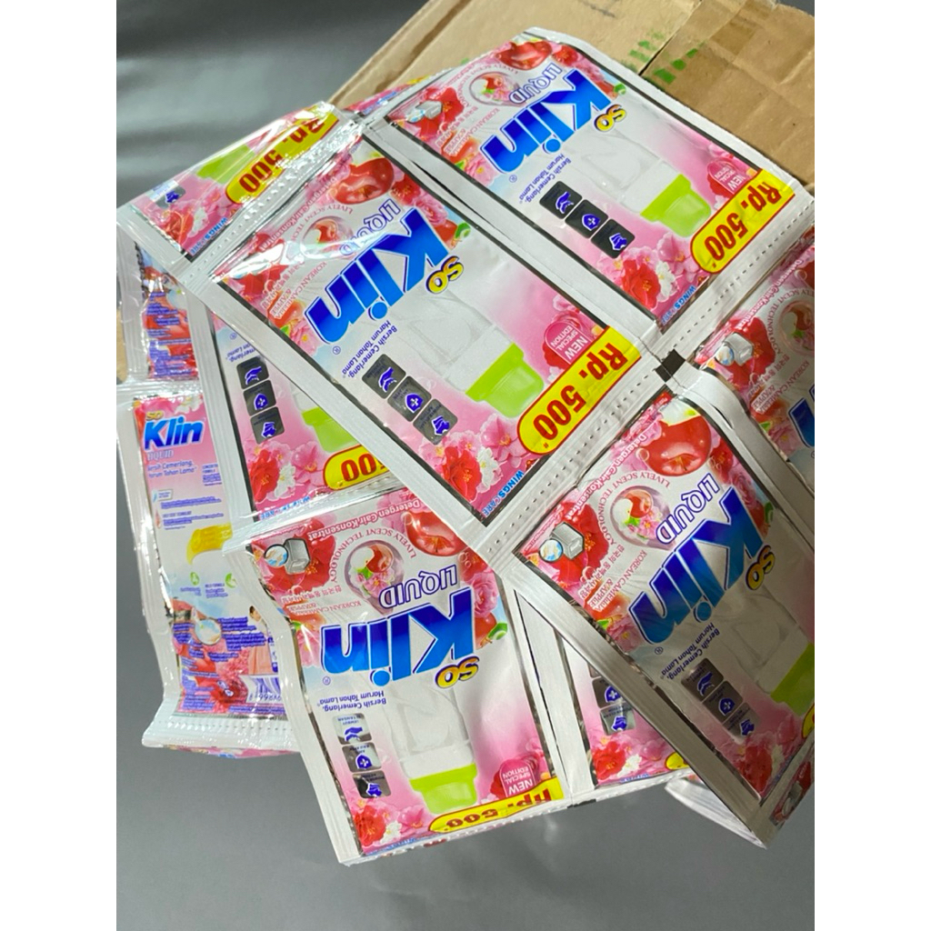 1 dus isi 120 pcs soklin liquid 500/ so klin cair sachet 1 renteng isi 12 pcs