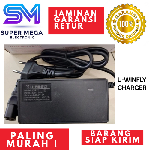 CHARGER SEPEDA LISTRIK UWINFLY ORIGINAL 48 V/12AH / Casan Sepeda Listrik UWINFLY