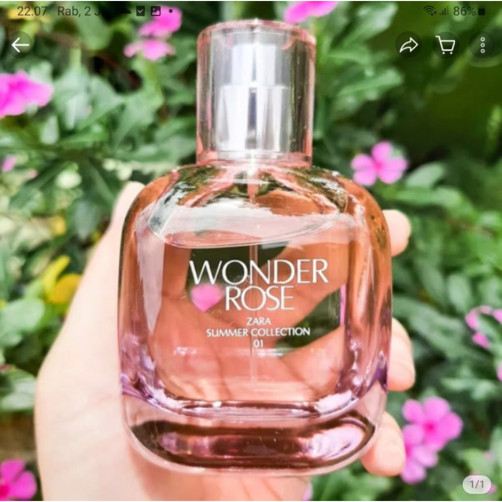 Parfum Zara Wonder Rose Summer 01 Collection 90ml women (original reject no box eropa)