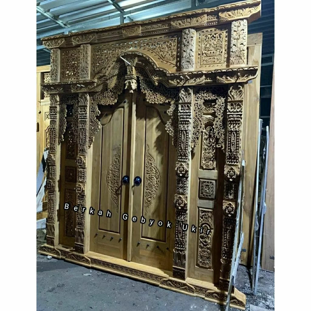pintu gebyok jawa/pintu rumah modern kayu jati ukir jepara