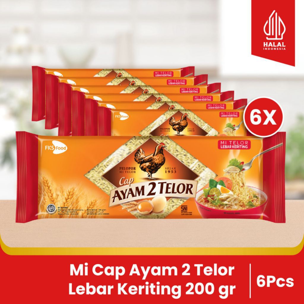 

Paket Bundling - Mi Cap Ayam 2 Telor - Lebar Keriting - 200gr - 6pcs