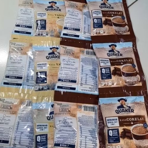 

DAPAT 10 PCS QUAKER OAT 3 IN 1 ADA DUA RASA COKLAT DAN VANILA